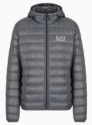 EMPORIO ARMANI EA7 włoska kurtka pikowna z kapturem GREY