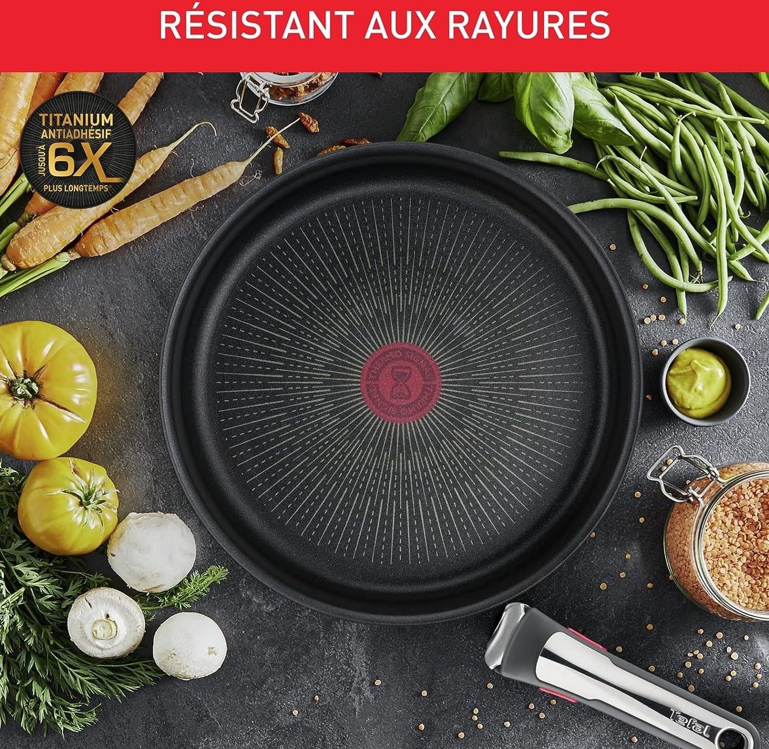 Set de 8 piese Tefal Ingenio Daily Chef, inductie, tigai 28/24/22 cm