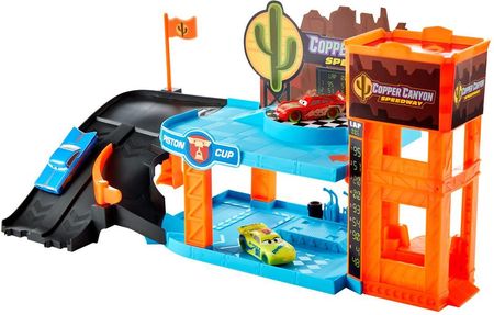 Mattel Disney Pixar Cars Auta Glow Racers Garaż Copper Canyon Świecący w ciemności Zestaw HPX75