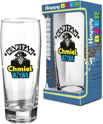 Bgtech Happy Beer Szklanka Do Piwa 500Ml Kapitan Chmiel Wzywa  