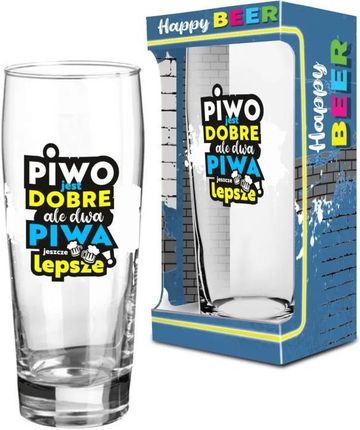 Bgtech Happy Beer Szklanka Do Piwa 500Ml Piwo Jest Dobre Ale Dwa Jeszcze Lepsze  