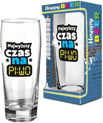 Bgtech Happy Beer Szklanka Do Piwa 500Ml Najwyższy Czas Na Piwo  