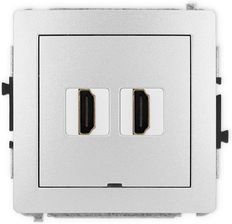 Zdjęcie Karlik Mechanizm Gniazda Podwójnego Hdmi 2.1 8K Bez Pola Opisowego Srebrny Metalik Deco I00164102 - Będzin