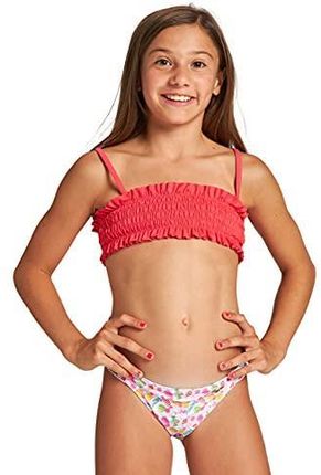 ARENA Dziewczęcy G Sweetie Jr Bandeau Two Pieces zestaw bikini wielokolorowa Hibiskus różowy Multi 140