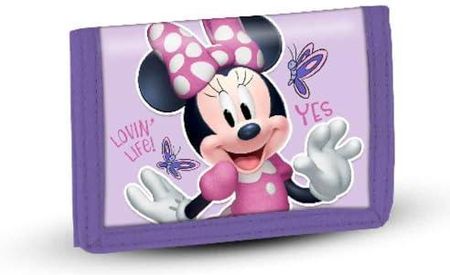 Minnie Mouse Motyle - portfel na rzepy, liliowy, 21,5 x 9 cm, liliowy, Portfel na rzepy Motyle