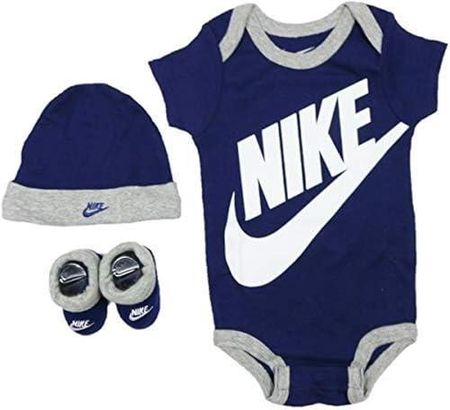 Nike Dziecięce logo Futura 3 szt. zestaw Bodysuit, Blue Void, 74/80