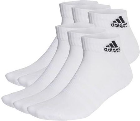 adidas, Cushioned Sportswear Ankle Socks 6 Pairs, Rajstopy, Biały M, Wielbiciel Unisex