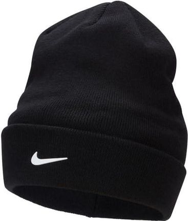 Nike FB6492-010 K NK Peak Beanie SC SWSH Czapka z daszkiem Unisex Dziecko Czarny/Biały Rozmiar 1SIZE