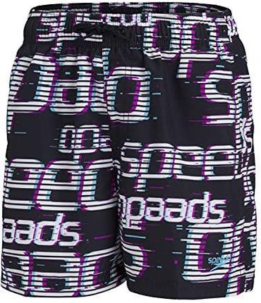 Speedo Chłopcy 13" z nadrukiem Swim Trunks czarny czarny/biały/Diva/Light Adriatic XS