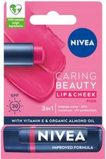 Zdjęcie Nivea Caring Beauty 3W1 Pomadka Do Ust I Policzków Spf30 - Różowa 4,8G - Lipsk