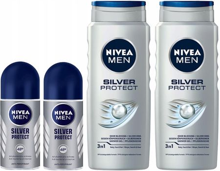 Nivea Men Silver Protect Antyperspirant Męski 50ml + Żel Pod Prysznic 500ml