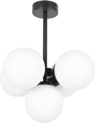 Czarno-biała lampa sufitowa z pięcioma kloszami K-5361 z serii INEZ