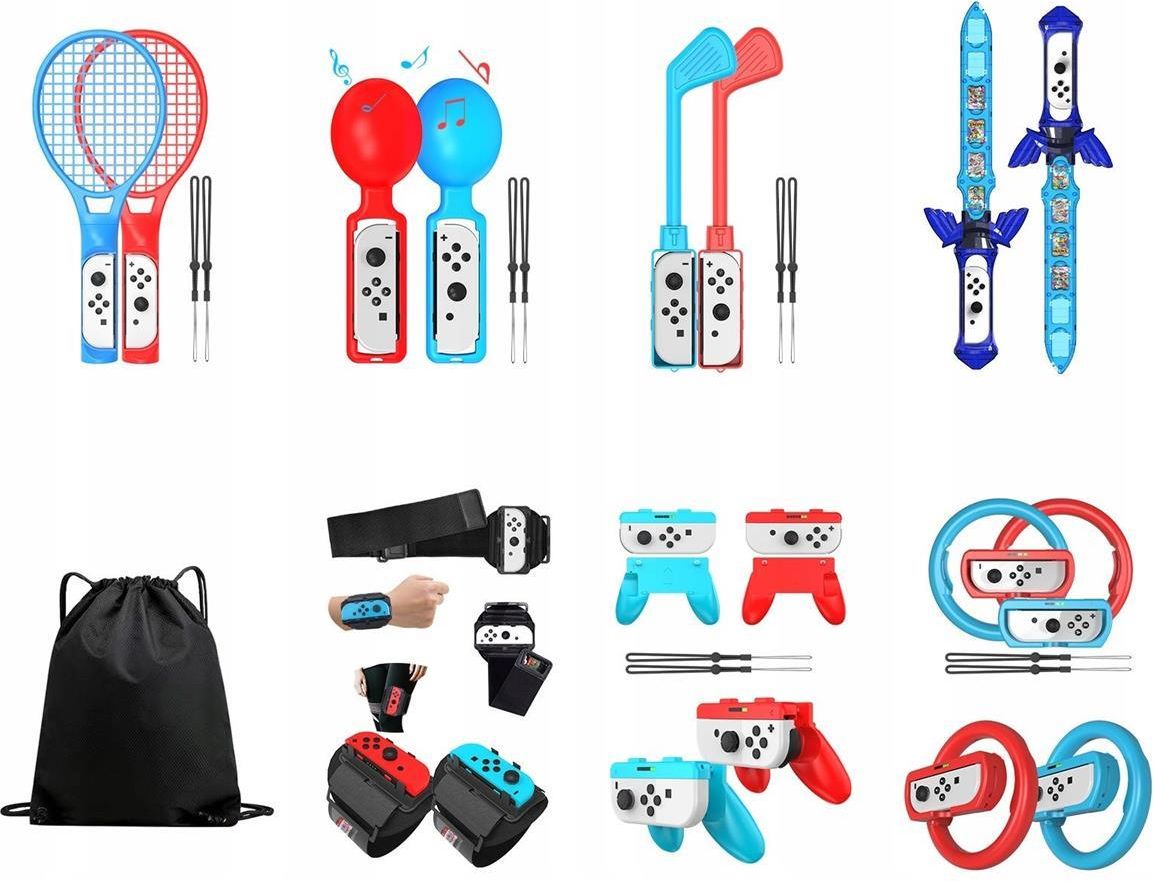 ジュゼリーNintendo Switchセット JYS Zestaw 15w1 Akcesoria Uchwyty Mocowania Sport Nintendo Switch