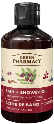 GREEN PHARMACY Olejek do kąpieli i pod prysznic, drzewo sandałowe i paczula, 250ml