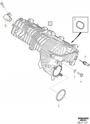 メル47004 VOLVO S60 V60 S90 V90 XC40 XC60 XC90 czujnik cisnienia MAP
