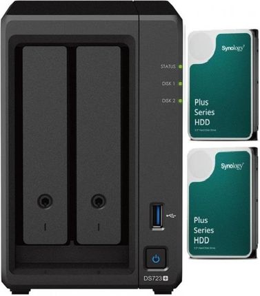 Serwer plików Synology DS723+ 2-bay, 2 x Dysk Synology HAT3310-16T 16TB 256MB 7200 obr./min Bundle