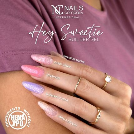 Żel budujący z drobinkami Hey Sweetie Builder Gel SUGAR KISS Nails Company - 50 g - zdjęcie 2