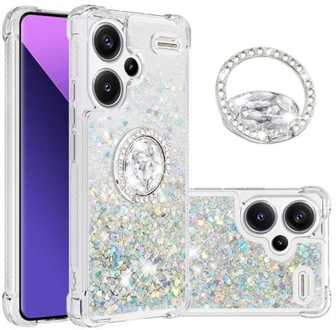 IMEIKONST Custodia Compatibile Con Redmi Note 13 Pro 4G, Cover Con Glitter Liquidi E Sabbie Mobili, Effetto Gradient Trasparente, Morbida TPU E Acrilico, Viola E Blu