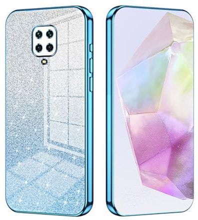 SEAHAI Cover Per Xiaomi Redmi Note 9S/9 Pro – Custodia In Silicone TPU Con Glitter Rosa – Sottile E Antiurto