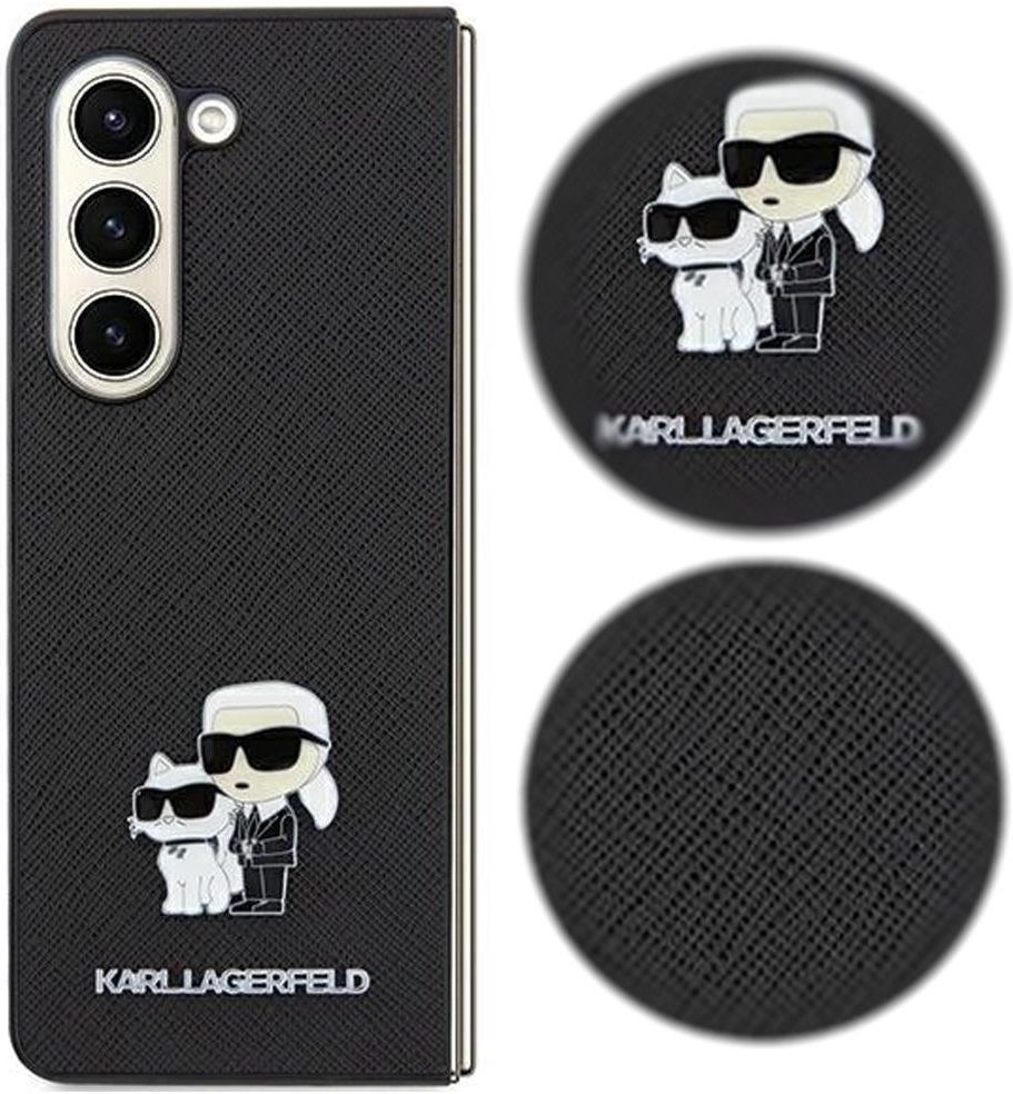 CG MOBILE Karl Lagerfeld Saffiano Coque Rigide avec Fente pour Carte pour iPhone 15 Pro Max