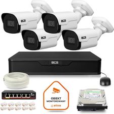 Bcs Point Zestaw Monitoringu Ip 4X Kamera Bcs-P-Tip24Fsr4-Ai2 Rejestrator Z Dyskiem 1Tb (Z49056B4)