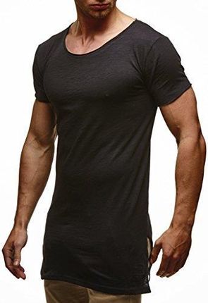 Leif Nelson Męski t-shirt na lato, okrągły dekolt, krój slim fit, z zawartością bawełny, nowoczesna męska koszulka z okrągłym dekoltem, bluza z kaptur