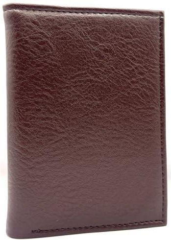 Charmoni - Hugo - Porta carte per auto - Forma a 3 persiane - Tasca con licenza per guidare la carta di credito grigia - Pelle - 14,5 x 9 cm, Granato arancione, taglia unica, Classico