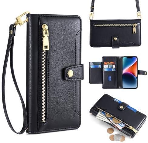 MOJIA Cover Sony Xperia 10 V - Custodia Portafoglio In PU Con Supporto E Slot Carte, Antiurto E Resistente Ai Graffi, Nero
