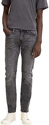 TOM TAILOR Denim Męskie Jeansy 202212 Piers Slim, 10223 - Destroyed Mid Stone Grey Denim, 32W / 34L