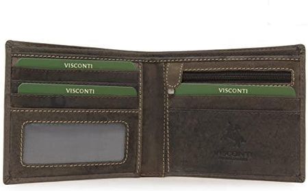 VISCONTI – Portfel Męski – Skóra ‘Myśliwska’ – W Pudełku Upominkowym – 707 - Shield - Brązowy Olej - RFID