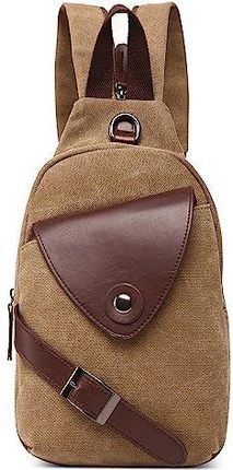 DORRISO Vintage męska torba na klatkę piersiową, podróżna, lekka torba na ramię na iPada 12,9 cala, z uchwytem, odwracalny plecak na piesze wędrówki,