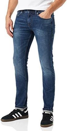 TOM TAILOR Denim Męskie Jeansy 202212 Piers Slim, 10282 - Dark Stone Wash Denim, 32W / 34L