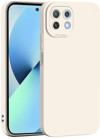 SEAHAI Cover per Xiaomi 11 Lite 5G NE/Xiaomi Mi 11 Lite (4G/5G), Custodia Protettiva Ultra Sottile ed Elegante in Silicone TPU, Glitter Placcatura Phnom Penh Design Cover Antiurto Case, Bianca
