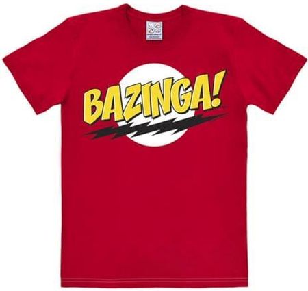 Logoshirt® The Big Bang Theory I Bazinga I Koszulka z nadrukiem I Damska i męska I Z krótkim rękawem I Czerwona I Licencjonowany oryginalny design I R