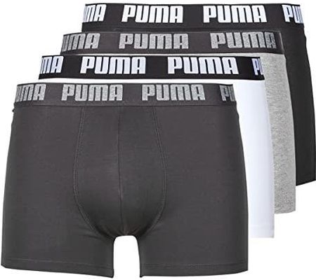 PUMA Męskie bokserki Everyday Boxer, 4 sztuki w opakowaniu, -002 White / Grey Melange, S