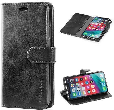Mulbess Custodia A Libro Per IPhone 5/5s/SE 2016 – Con Tasca Per Carte, Supporto E Chiusura Magnetica (Grigio)