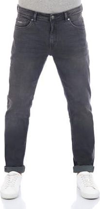 DENIMFY Męskie spodnie jeansowe DFMiro Straight Fit Basic spodnie jeansowe bawełna denim stretch czarne niebieskie szare w31 w32 w33 w34 w36 w38 w40,