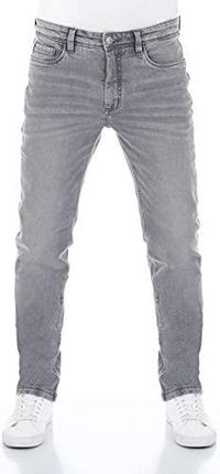 riverso Jeansy męskie RIVChris Straight Fit jeansy bawełna Denim Stretch czarne niebieskie szare w29 w30 w31 w32 w33 w34 w36 w38, Grey Denim (23000),