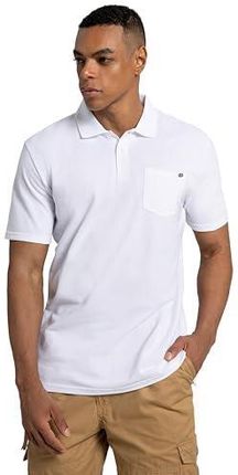 Koszulka polo męska z krótkim rękawem, 100% bawełna, koszulka polo z kieszenią na piersi, biały, XL