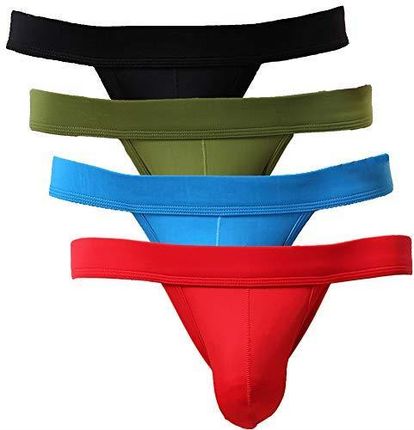 Summer Code Męskie majtki opakowanie miękkie wybrzuszenie bikini seksowna bielizna, 4-pak Mix 8, L