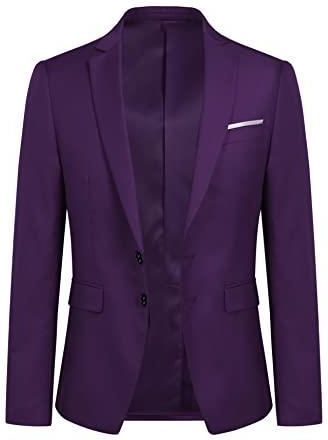 YOUTHUP Herenpak, slim fit, 2-delig, formele zakelijke trouwpakken, casual smoking, blazer en broek, Donkergrijs, M