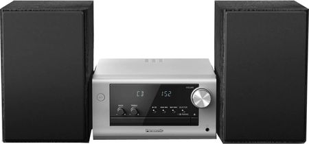 Panasonic SC-PM702 mikrowieża z CD i radiem FM (DAB+, 80W, Bluetooth, USB, 2-drożny system głośnikowy, Sound Remastering, regulacja basów), srebrna