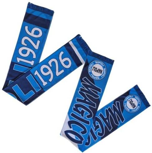 2 Stück Napoli Schals Set - Hellblau 20x120cm Mit Magico Napoli Aufdruck