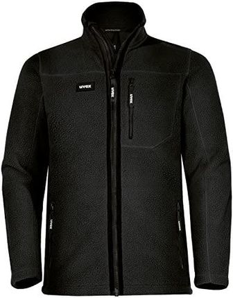 Uvex Echor kurtka polarowa, męska kurtka robocza, kurtka outdoorowa z polarem Sherpa, czarny, 4XL