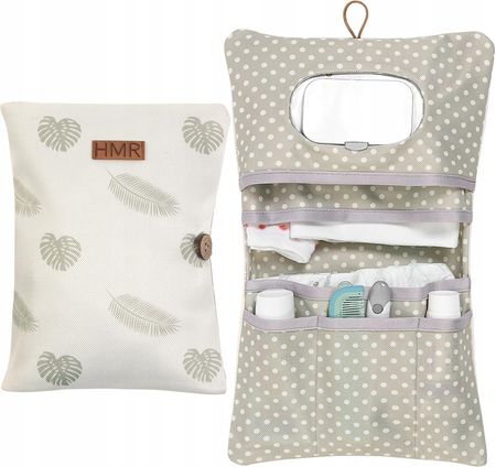 Hamur Home Organizer Kosmetyczka 2W1 Dla Mamy Na Pieluchy Krem Chusteczki Niemowlaka Leaves