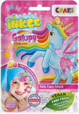 Zdjęcie INKEE Maska Do Twarzy Dla Dzieci Galupy Jednorożca Z Wzorem Jednorożca (Istnieje 6 Różnych Wzorów) Z Rumiankiem I Nagietkem, 1 Sztuka - Czeladź