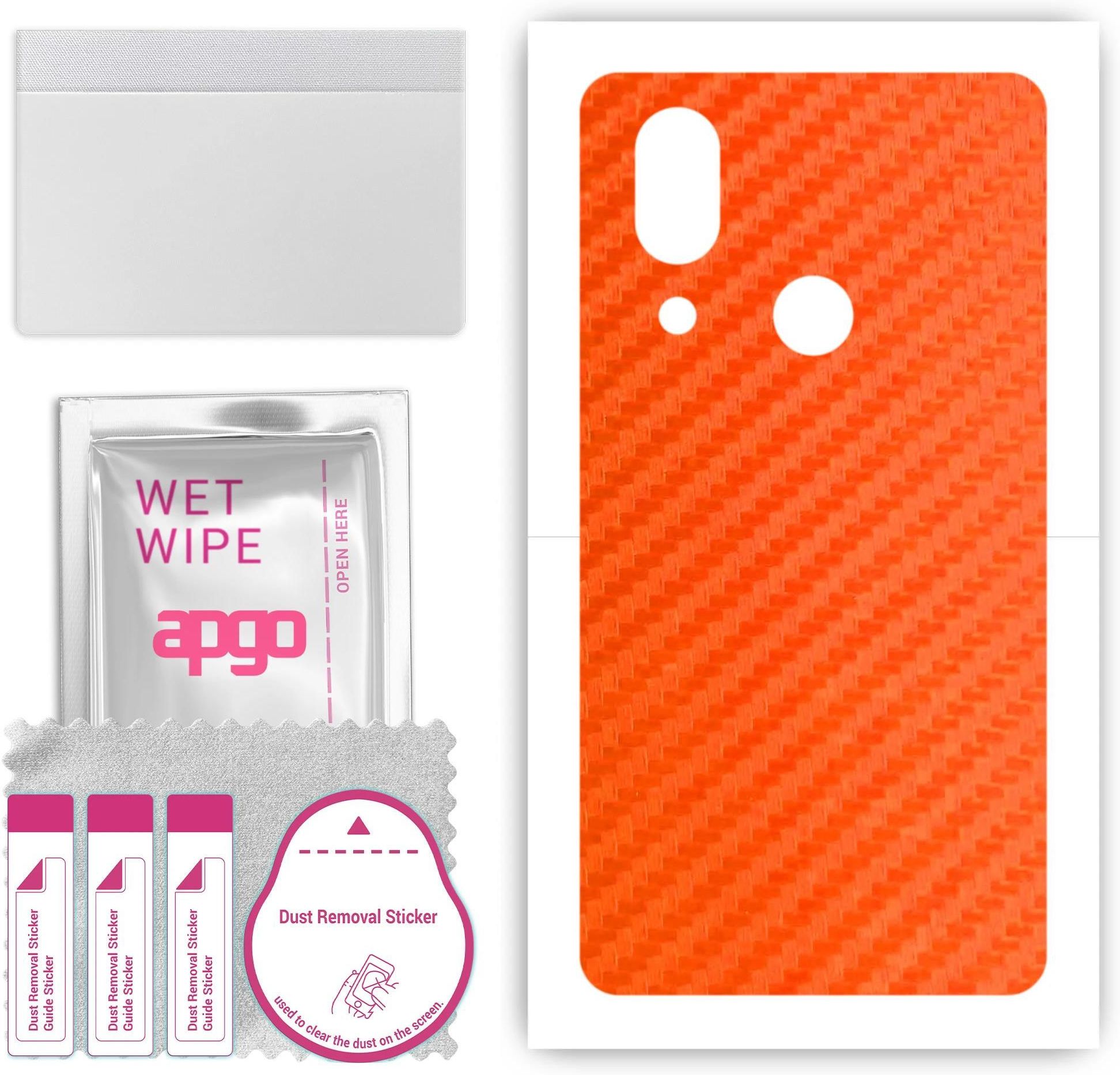 Apgo Schutzfolie Für Sharp Aquos D10 - Schwarze Carbon Skin Für Rückseite