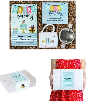 Birthdaybox WYJĄTKOWY DZIEŃ - Herbata,kawa, zaparzacz,kubek - idealny zestaw prezentowy, super GIFT, który zachwyci każdego miłośnika herbaty i kawy 