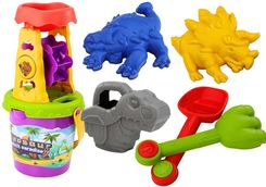 Zdjęcie Lean Toys Zestaw Do Piasku Dinozaur Młynek Lejek Łopatka Grabki Konewka Foremki - Środa Wielkopolska