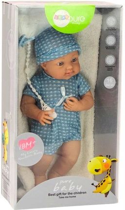 Leantoys Lean Toys Lalka Bobas W Niebieskim Ubranku Czapeczka Smoczek Kołderka - zdjęcie 3